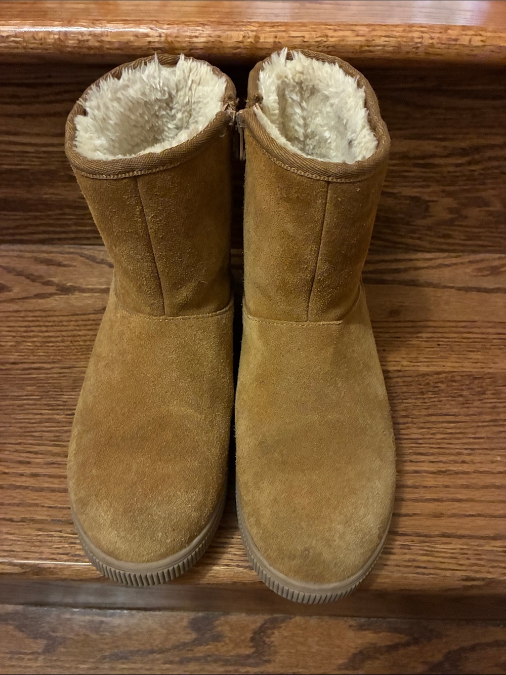 Cat & Jack Girls Brown Suede-Look Faux Fur Boots